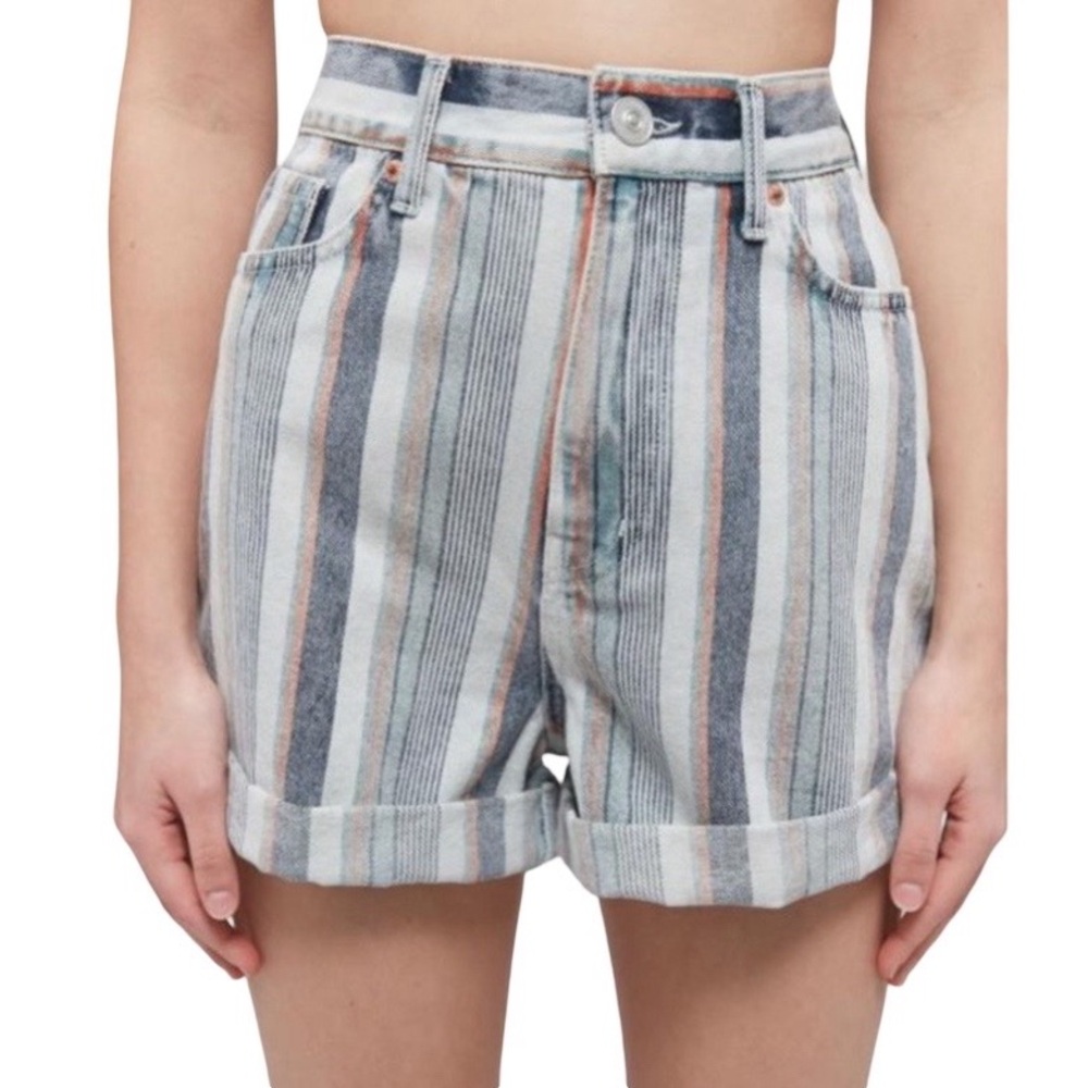 BDG Mom High Rise Striped Shorts Urban Outfitters Size 24